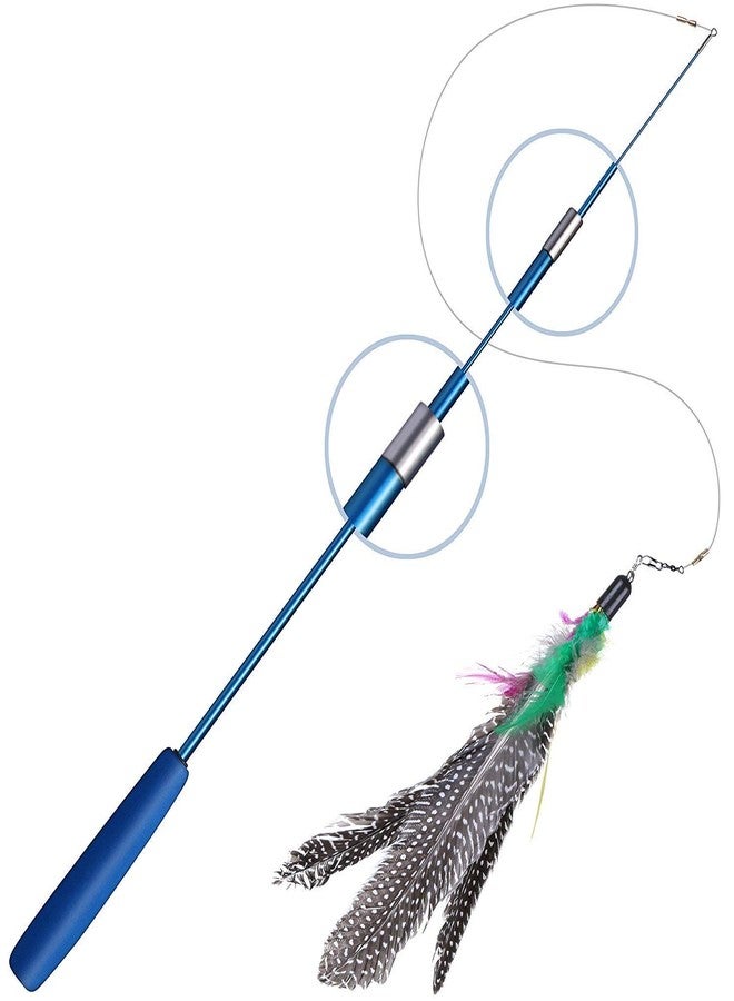 PETS EMPIRE Cat Wand, Interactive Feather Toy, Wild Refill on Retractable Stick, Fun Catcher Teaser Suitable Exercise Your Kitten to Make Pet Happy -1 Piece Color May Vary - Image 1
